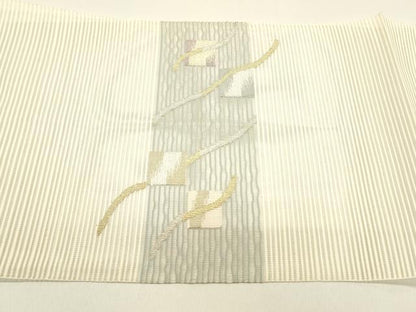 平和屋着物＊夏物 絽綴れ 八寸名古屋帯 抽象文様 金銀糸 正絹 逸品 DAAX5892cm