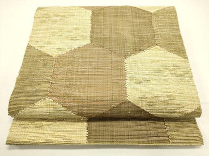 平和屋着物＊夏物 八寸名古屋帯 亀甲柄 正絹 逸品 DAAX5893cm