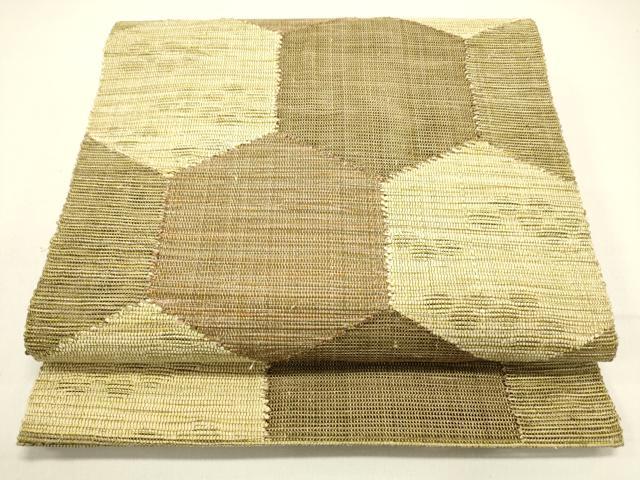 平和屋着物＊夏物 八寸名古屋帯 亀甲柄 正絹 逸品 DAAX5893cm