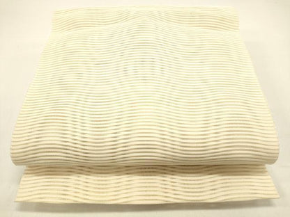 平和屋着物＊夏物 絽綴れ 八寸名古屋帯 よろけ縞 正絹 逸品 DAAX5897cm