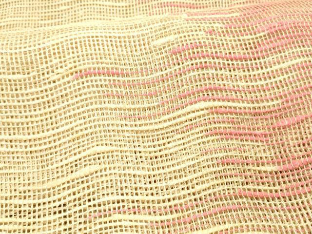 平和屋着物＊夏物 八寸名古屋帯 よろけ縞 正絹 逸品 DAAX5898cm