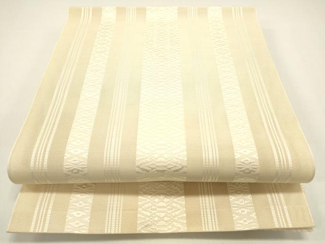 平和屋着物＊夏物 本場筑前博多織 八寸名古屋帯 紗献上 肌色 正絹 逸品 DAAX5899cm