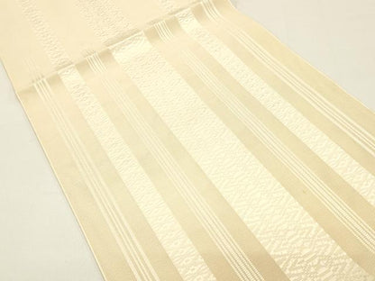 平和屋着物＊夏物 本場筑前博多織 八寸名古屋帯 紗献上 肌色 正絹 逸品 DAAX5899cm