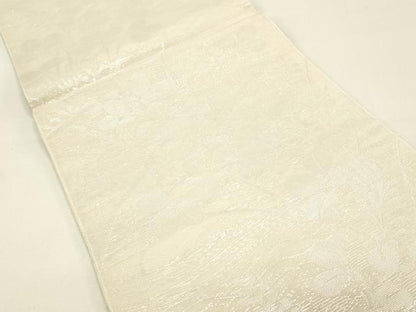 平和屋着物＊夏物 六通柄袋帯 草葉文 銀糸 正絹 逸品 DAAX5900cm
