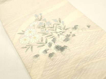 平和屋着物＊夏物 太鼓柄袋帯 草花文 金銀糸 正絹 逸品 DAAX5902cm