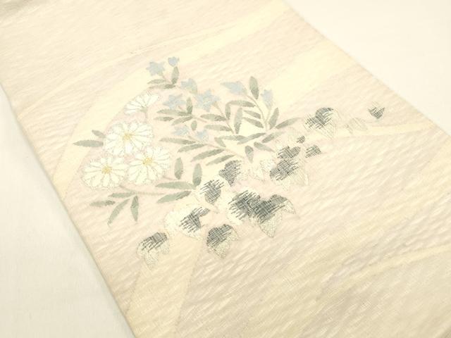 平和屋着物＊夏物 太鼓柄袋帯 草花文 金銀糸 正絹 逸品 DAAX5902cm