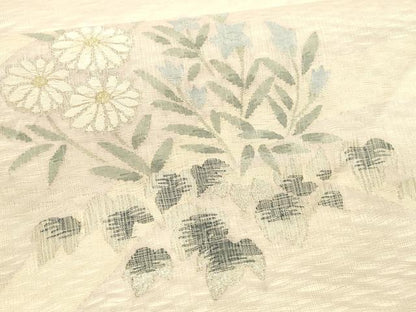 平和屋着物＊夏物 太鼓柄袋帯 草花文 金銀糸 正絹 逸品 DAAX5902cm