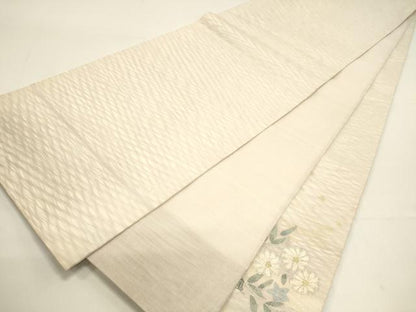 平和屋着物＊夏物 太鼓柄袋帯 草花文 金銀糸 正絹 逸品 DAAX5902cm