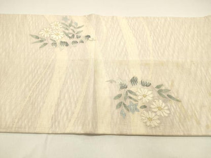 平和屋着物＊夏物 太鼓柄袋帯 草花文 金銀糸 正絹 逸品 DAAX5902cm