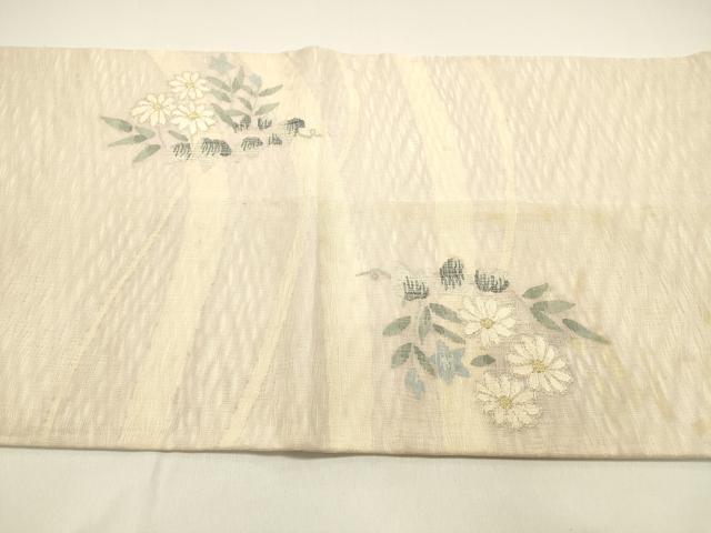 平和屋着物＊夏物 太鼓柄袋帯 草花文 金銀糸 正絹 逸品 DAAX5902cm