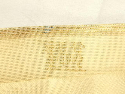 平和屋着物＊夏物 織物一筋名門 織悦 全通柄 本袋帯 草葉松文 金糸 正絹 逸品 DAAX5903cm
