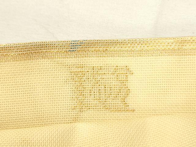 平和屋着物＊夏物 織物一筋名門 織悦 全通柄 本袋帯 草葉松文 金糸 正絹 逸品 DAAX5903cm