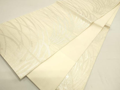 平和屋着物＊夏物 六通柄 本袋帯 露草文 銀糸 正絹 逸品 DAAX5904cm