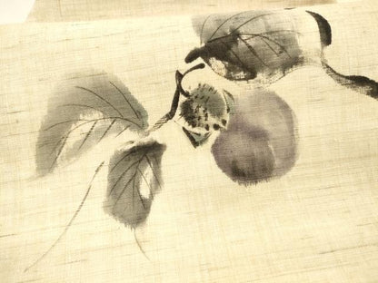 平和屋着物＊夏物 九寸名古屋帯 手描き 成り物 麻 逸品 DAAX5906cm