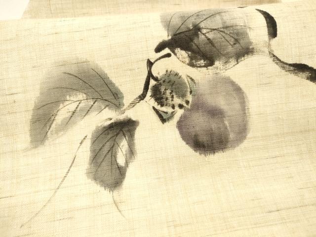 平和屋着物＊夏物 九寸名古屋帯 手描き 成り物 麻 逸品 DAAX5906cm