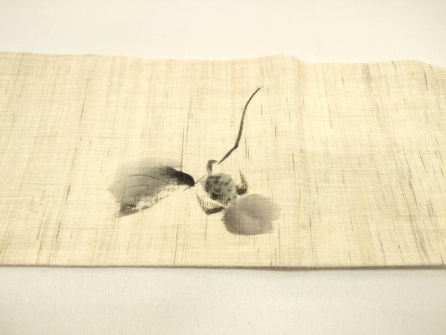 平和屋着物＊夏物 九寸名古屋帯 手描き 成り物 麻 逸品 DAAX5906cm