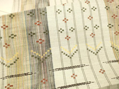 平和屋着物＊夏物 八寸名古屋帯 抽象間道 正絹 逸品 DAAX5912cm