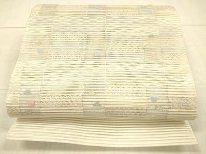 平和屋着物＊夏物 絽綴れ 八寸名古屋帯 抽象文様 金銀糸 正絹 逸品 DAAX5915cm