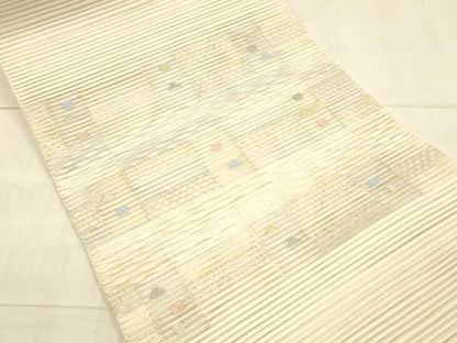 平和屋着物＊夏物 絽綴れ 八寸名古屋帯 抽象文様 金銀糸 正絹 逸品 DAAX5915cm