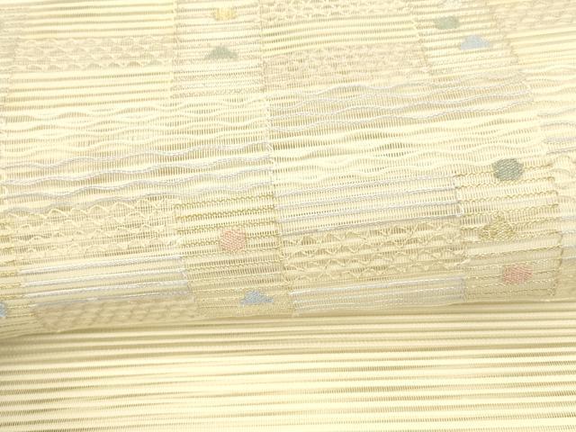 平和屋着物＊夏物 絽綴れ 八寸名古屋帯 抽象文様 金銀糸 正絹 逸品 DAAX5915cm