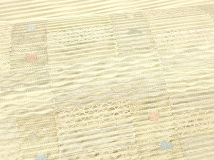 平和屋着物＊夏物 絽綴れ 八寸名古屋帯 抽象文様 金銀糸 正絹 逸品 DAAX5915cm