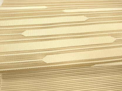 平和屋着物＊夏物　絽綴れ　八寸名古屋帯　抽象文様　香色　正絹　逸品　DAAX5918cm