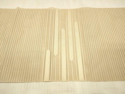 平和屋着物＊夏物　絽綴れ　八寸名古屋帯　抽象文様　香色　正絹　逸品　DAAX5918cm