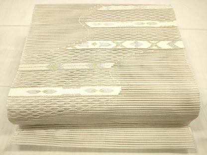 平和屋着物＊夏物 絽綴れ 八寸名古屋帯 抽象文様 金銀糸 正絹 逸品 DAAX5919cm
