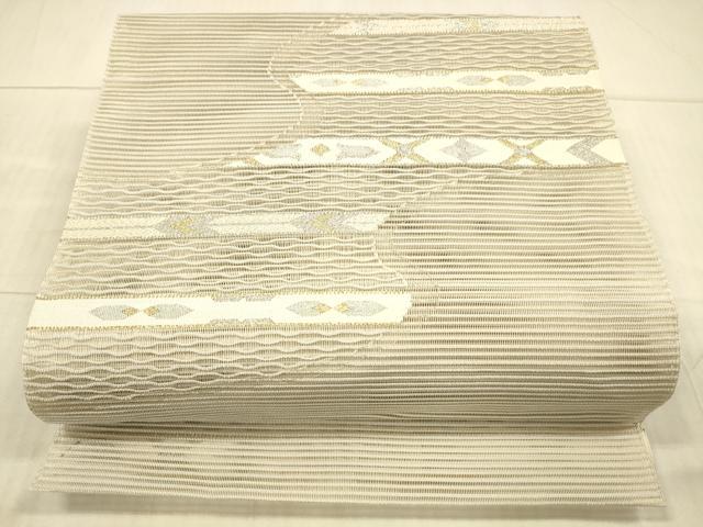 平和屋着物＊夏物 絽綴れ 八寸名古屋帯 抽象文様 金銀糸 正絹 逸品 DAAX5919cm