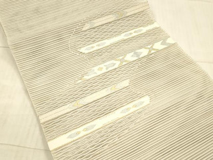 平和屋着物＊夏物 絽綴れ 八寸名古屋帯 抽象文様 金銀糸 正絹 逸品 DAAX5919cm