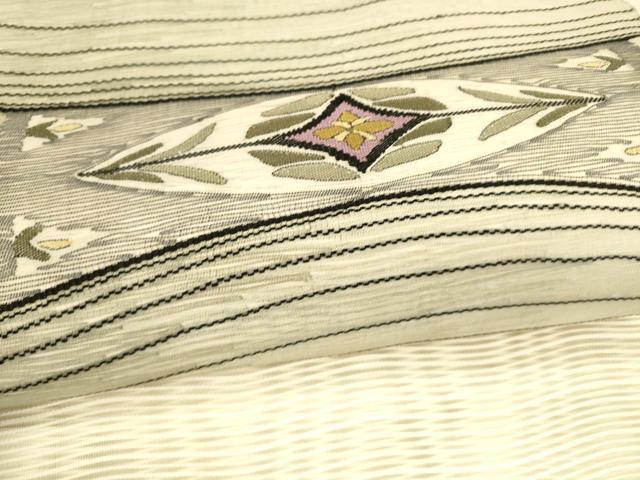 平和屋着物＊夏物 絽綴れ 八寸名古屋帯 草花文 正絹 逸品 DAAX5922cm