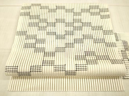 平和屋着物＊夏物 八寸名古屋帯 抽象文様 正絹 逸品 DAAX5923cm