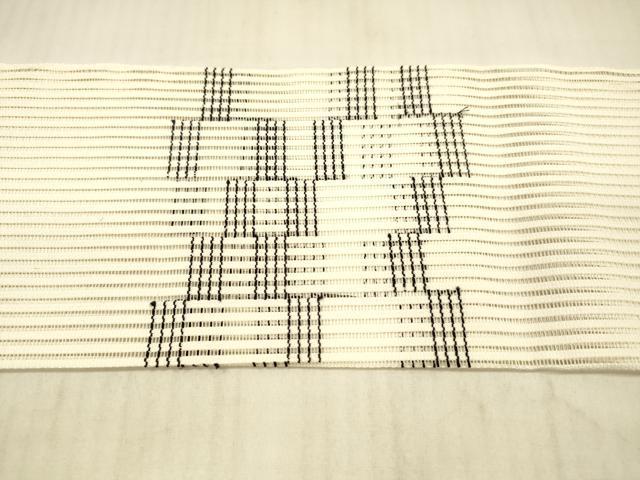 平和屋着物＊夏物 八寸名古屋帯 抽象文様 正絹 逸品 DAAX5923cm