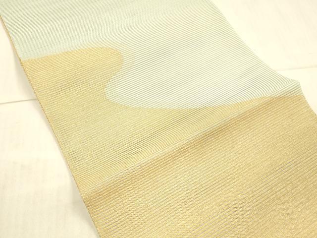平和屋着物＊夏物 八寸名古屋帯 抽象文様 金糸 正絹 逸品 DAAX5927cm