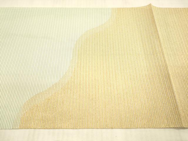 平和屋着物＊夏物 八寸名古屋帯 抽象文様 金糸 正絹 逸品 DAAX5927cm