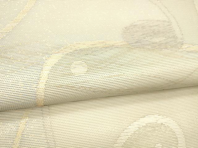 平和屋着物＊夏物 六通柄袋帯 オヴジェ 金銀糸 正絹 逸品 DAAX5928cm