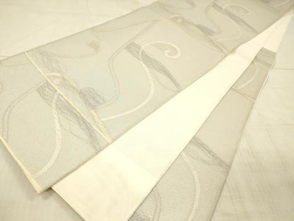 平和屋着物＊夏物 六通柄袋帯 オヴジェ 金銀糸 正絹 逸品 DAAX5928cm