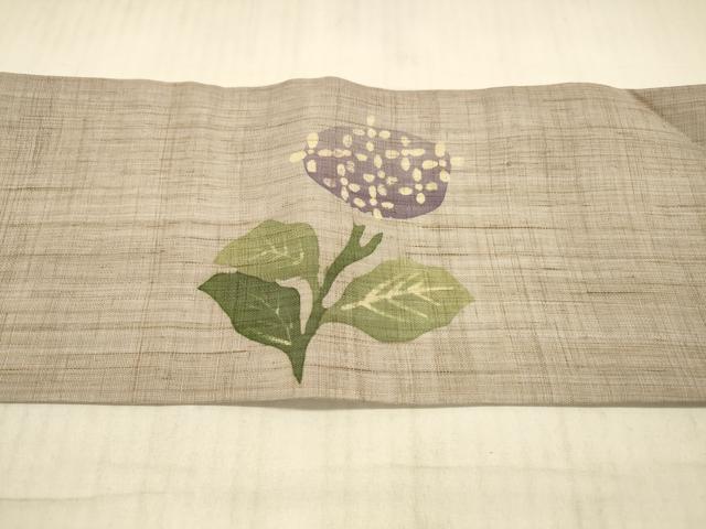 平和屋着物＊夏物 九寸名古屋帯 紫陽花 麻 逸品 DAAX5937cm