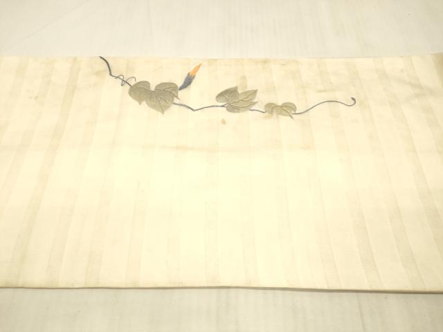 平和屋着物＊夏物 アンティーク 大正ロマン 太鼓柄 京袋帯 総刺繍 朝顔 蜻蛉 金銀糸 正絹 逸品 DAAX5941cm