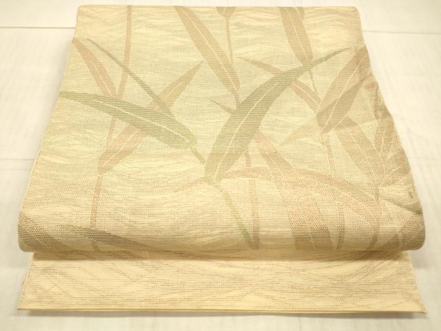 平和屋着物＊夏物 太鼓柄 京袋帯 草葉文 金糸 正絹 逸品 DAAX5943cm