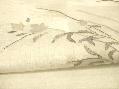 平和屋着物＊夏物 太鼓柄袋帯 草葉文 正絹 逸品 DAAX5944cm