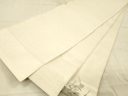 平和屋着物＊夏物 太鼓柄袋帯 草葉文 正絹 逸品 DAAX5944cm