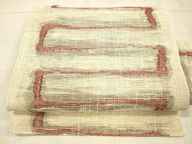 平和屋着物＊夏物 八寸名古屋帯 抽象文様 正絹 逸品 DAAX5946cm
