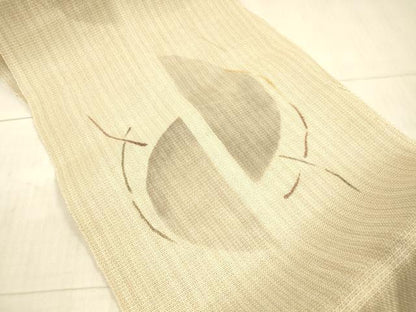 平和屋着物＊夏物 八寸名古屋帯 手描き 抽象文様 正絹 逸品 DAAX5947cm