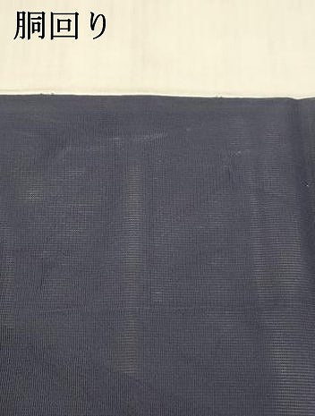 平和屋着物＊夏物　八寸名古屋帯　舞葉文　鉄紺色　正絹　逸品　DAAX5950cm
