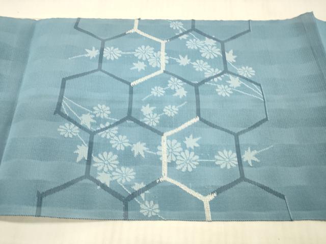 平和屋着物＊夏物 八寸名古屋帯 亀甲草花文 DAAX5951cm