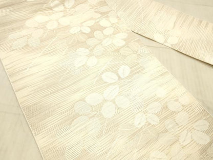 平和屋着物＊夏物 九寸名古屋帯 草葉文 銀糸 DAAX5954cm