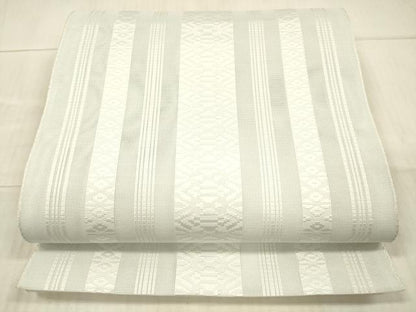 平和屋着物＊夏物 博多織 八寸名古屋帯 献上 藍白色 DAAX5956cm