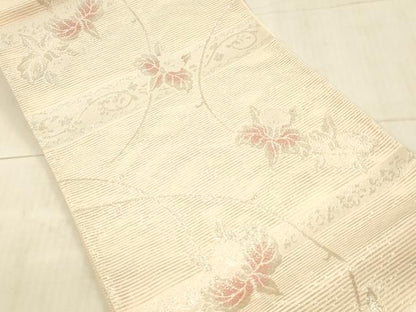 平和屋着物＊夏物 六通柄 京袋帯 花唐草文 銀糸 DAAX5957cm