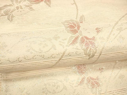 平和屋着物＊夏物 六通柄 京袋帯 花唐草文 銀糸 DAAX5957cm
